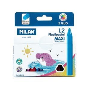 MILAN MAXI műanyag zsírkréta 10 db + 2 db FLUO