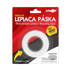 Kétoldalas hab ragasztószalag JUNIOR 19 mm x 3 m