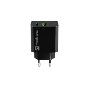 Univerzális töltő Natec RIBERA 20W 1X USB-A + 1X USB-C, fekete NUC-2062