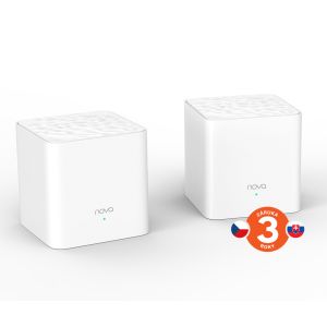 Tenda Nova MW3 (2 csomag) WiFi AC1200 Mesh rendszer, kétsávos, 2x LAN/WAN, MU-MIMO, SMART alkalmazások 75011832