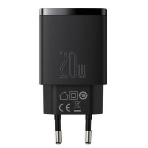 Baseus CCXJ-B01 kompakt gyorstöltő USB/USB-C 20W fekete 6953156207233