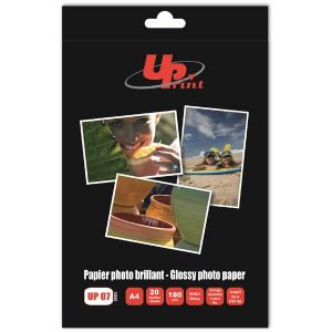 UPrint Glossy fotópapír, fotópapír, fényes, fehér, A4, 180 g/m2, 20 db, tintasugaras