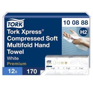 Papírtörlő hajtogatott ZZ 2 rétegű. TORK Xpress Multifold tömörített finom H2 (12 csomag x 170)