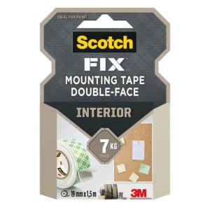 Scotch® Kétoldalas rögzítőszalag belső használatra, 19 mm x 1,5 m