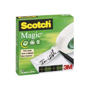 Ragasztószalag Scotch Magic láthatatlan írható 12 mm x 33 m dobozban