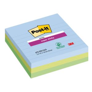 Post-it pad Super Sticky OASIS, 101x101 mm XL méretű, bélelt, 3 db 70 db kártyalap