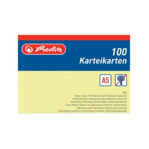 Papír vonalas kártyák A5 Herlitz 100 db