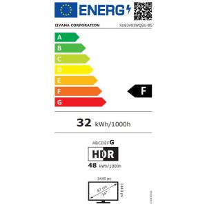 iiyama ProLite/XUB3493WQSU-B5/34"/IPS/3440x1440/75Hz/4ms/fekete/3R XUB3493WQSU-B5