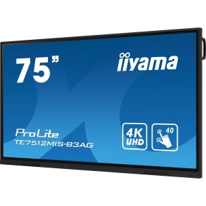 75" iiyama TE7512MIS-B3AG: IPS, 4K, 40P, USB-C TE7512MIS-B3AG