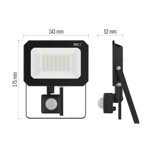 EMOS LED REFLECTOR SIMPO 30W, 3000Lm, 4000K, PIR 1531233300