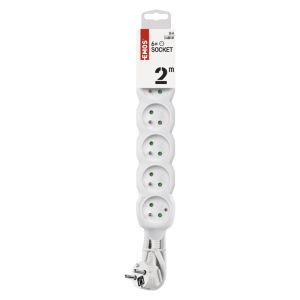 EMOS hosszabbító vezeték 6Z/2m 3680W, PVC, fehér 1902060200