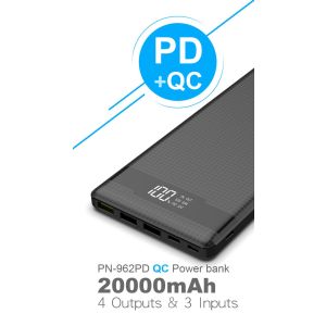 VIKING POWER BANK PN-962PD QC3.0 20000mAh, QUICK CHARGE 3.0, fekete PN962B