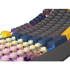 GENESIS gaming billentyűzet THOR 230/TKL/RGB/Outemu Panda/Vezetékes USB/US-kiosztás/Naval Blue Negative NKG-2164