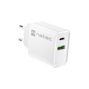 Univerzális töltő Natec RIBERA 20W 1X USB-A + 1X USB-C, fehér NUC-2061