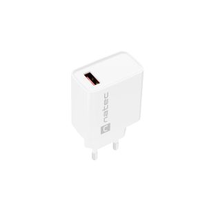 Univerzális töltő Natec RIBERA 18W 1X USB-A, fehér NUC-2057