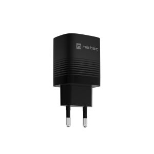 Univerzális USB töltő Natec RIBERA GaN 30 W, 1X USB-A, 1X USB-C, fekete NUC-2141