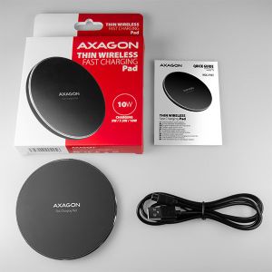 AXAGON WDC-P10T, vékony vezeték nélküli gyorstöltő, Qi 5/7.5/10W, micro USB WDC-P10T