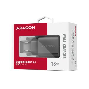 AXAGON ACU-QC18, hálózati töltő 18 W, 1x USB-A port, QC3.0/AFC/Apple, fekete ACU-QC18