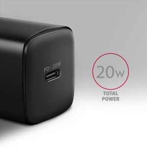 AXAGON ACU-PD20, hálózati töltő 20 W, 1x USB-C port, PD3.0/PPS/QC4+/AFC/Apple, fekete ACU-PD20