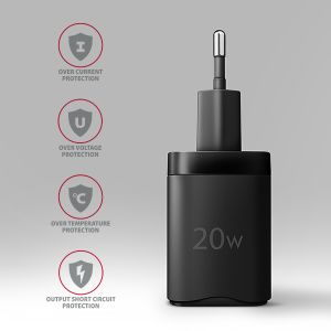 AXAGON ACU-PD20, hálózati töltő 20 W, 1x USB-C port, PD3.0/PPS/QC4+/AFC/Apple, fekete ACU-PD20