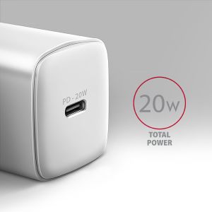 AXAGON ACU-PD20W, hálózati töltő 20 W, 1x USB-C port, PD3.0/PPS/QC4+/AFC/Apple, fehér ACU-PD20W