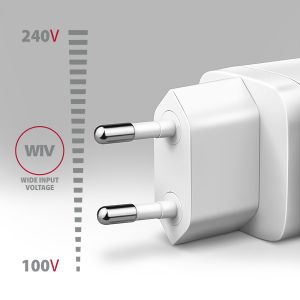 AXAGON ACU-PD20W, hálózati töltő 20 W, 1x USB-C port, PD3.0/PPS/QC4+/AFC/Apple, fehér ACU-PD20W