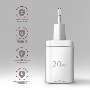 AXAGON ACU-PD20W, hálózati töltő 20 W, 1x USB-C port, PD3.0/PPS/QC4+/AFC/Apple, fehér ACU-PD20W