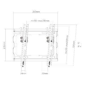 Konzol Brateck KL32-22T TV-hez 23"-43" 45kg Vékony, állítható fali tartó BRKL3222T