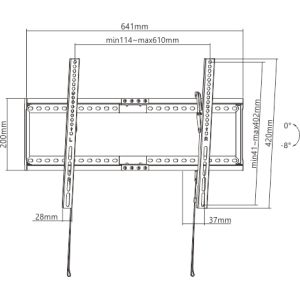 Brateck LP72-46T konzol TV-hez 37"-80" 75kg állítható fal BRLP7246T