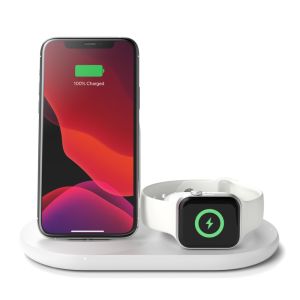 BELKIN Qi 3 az 1-ben töltőállvány, fehér (iPhone, Apple Watch, AirPods) WIZ001vfWH