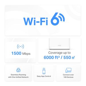 Halo H60X (3 csomag) AX1500 Home Mesh WiFi6 rendszer Halo H60X(3-pack)