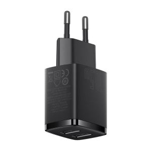 Baseus hálózati töltő Kompakt 2xUSB 10.5W fekete 6932172606909