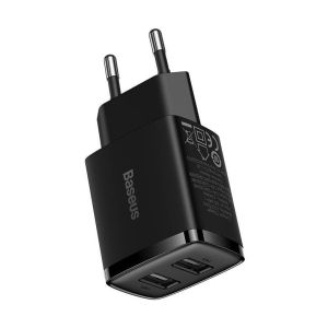 Baseus hálózati töltő Kompakt 2xUSB 10.5W fekete 6932172606909