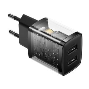 Baseus hálózati töltő Kompakt 2xUSB 10.5W fekete 6932172606909