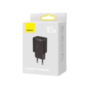 Baseus hálózati töltő Kompakt 2xUSB 10.5W fekete 6932172606909