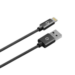 Intelligens hálózati töltő ALIGATOR 3.4A, 2xUSB, smart IC, fekete, kábel iPhone/iPad 2A-hoz CHS0001