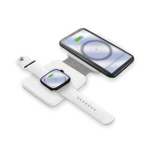 ALIGATOR Mag-Book 2 az 1-ben vezeték nélküli töltő, MagSafe és Apple Watch töltésére tervezve, 15 W, fehér AMS02WT