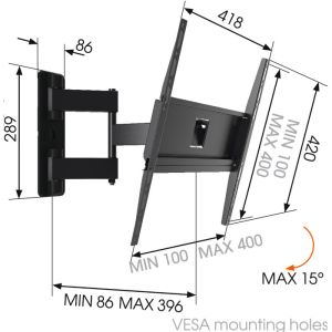 LCD kar Vogel&#39;s MA3040, 32-55", 3 csukló MA 3040