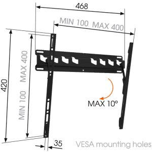 Vogel&#39;s MA 3010 LCD fali konzol, 32-65", dönthető MA 3010