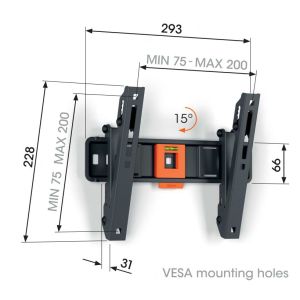 Vogel&#39;s TVM 1213, dönthető TV-tartó 19-43", 25 kg-os képernyőhöz TVM 1213