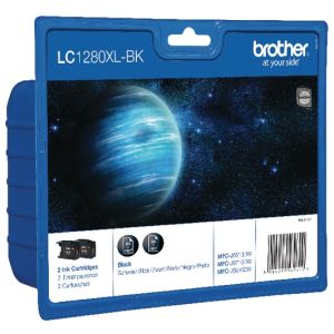 Brother LC1280XLBKBP2, kettős csomagolás tintapatron, fekete (black), eredeti