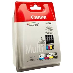 Canon CLI-551, CMYK, négyes csomagolás tintapatron, többszínű, eredeti