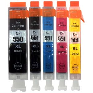 Canon CLI-551 XL CMYK, PGI-550 XL, 5-pack tintapatron, többszínű, alternatív