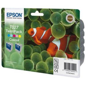 Epson T027, kettős csomagolás tintapatron, színes (tricolor), eredeti