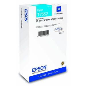 Epson T7552 XL tintapatron, azúr (cyan), eredeti