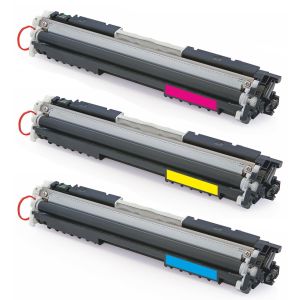 Toner HP CF351A, CF352A. CF353A (130A), hármas csomagolás, többszínű, alternatív