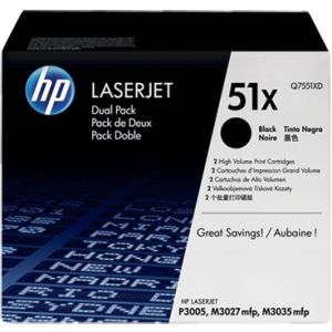 Toner HP Q7551XD (51X), kettős csomagolás, fekete (black), eredeti