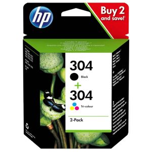 HP 304, 3JB05AE, CMYK, 2-pack tintapatron, többszínű, eredeti