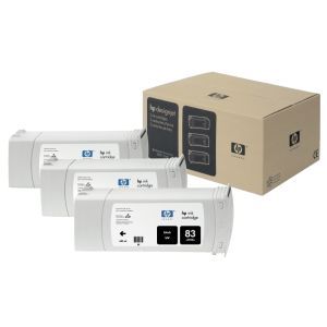 HP 83 (C5072A), hármas csomagolás tintapatron, fekete (black), eredeti