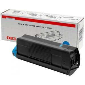 Toner OKI 42127407 (Type C6, C5100, C5200, C5300, C5400), azúr (cyan), eredeti